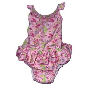 I Play By Green Sprouts Baby Girls' Pink Swimsuit With‎ Built In Swim Diaper 18m